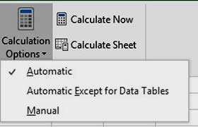 Formulas tab in Excel