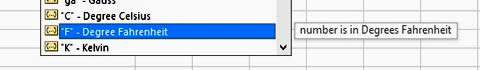 Selecting unit in Microsoft Excel