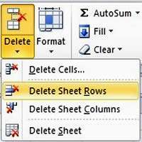 Delete sheet rows in Excel