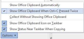 Clipboard pane in Microsoft Word