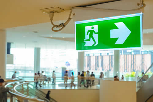 Signpost exits for emergency evacuation